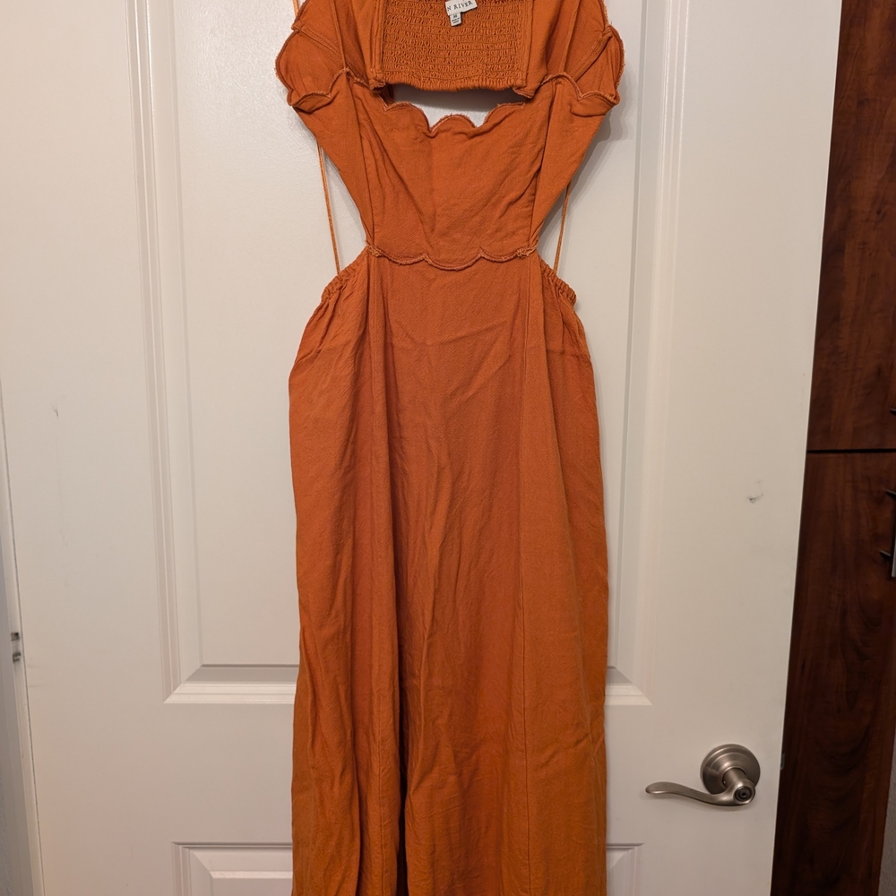 Elegant Orange Maxi Dress